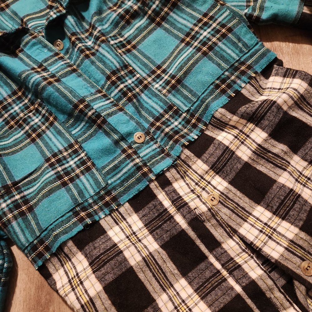 La Miel Split Plaid Boyfriend Top - image 4